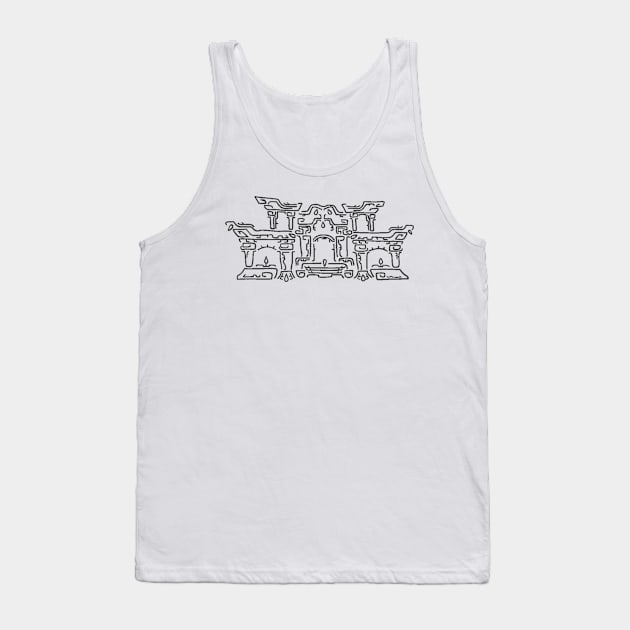 Black on White Geoglyph 2 (Totk) Tank Top by HeartonSleeves